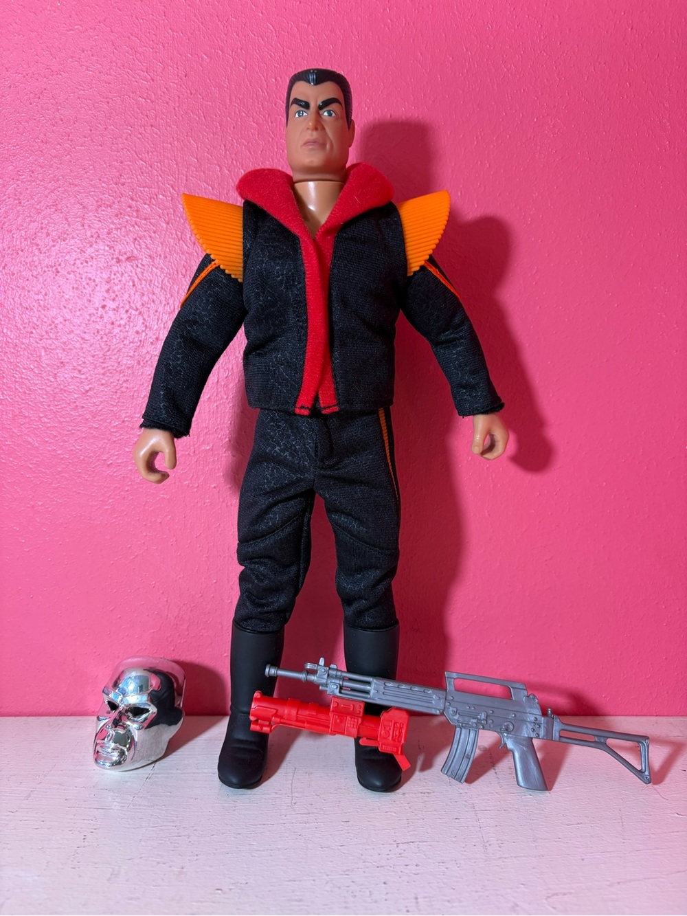 Hasbro 1992 G.I. Joe Action Figure Doll Destro GUC w/Mask Belt & Rocket Launcher